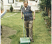 A resident gardening